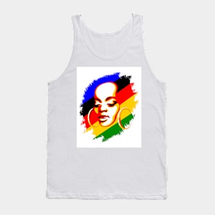 African Woman Face Print Template Tank Top